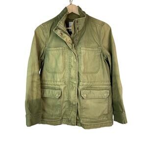 Madewell S Olive Green Canvas Full Zip Anorak Utility Barn Coat *